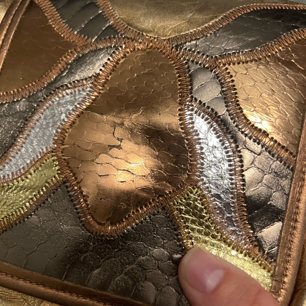 Metallic Gold Patchwork Bag - Picture 6 of 6